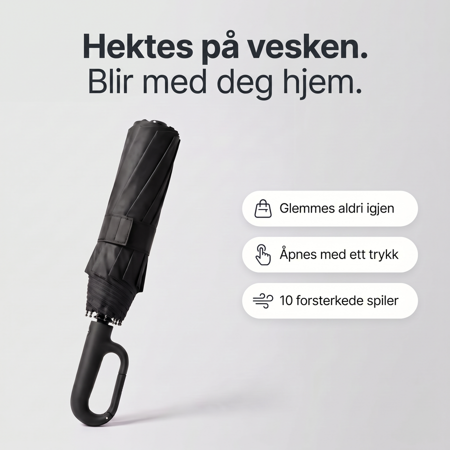 Hakon™ Krokparaplyen - Heng den på vesken når hendene er fulle