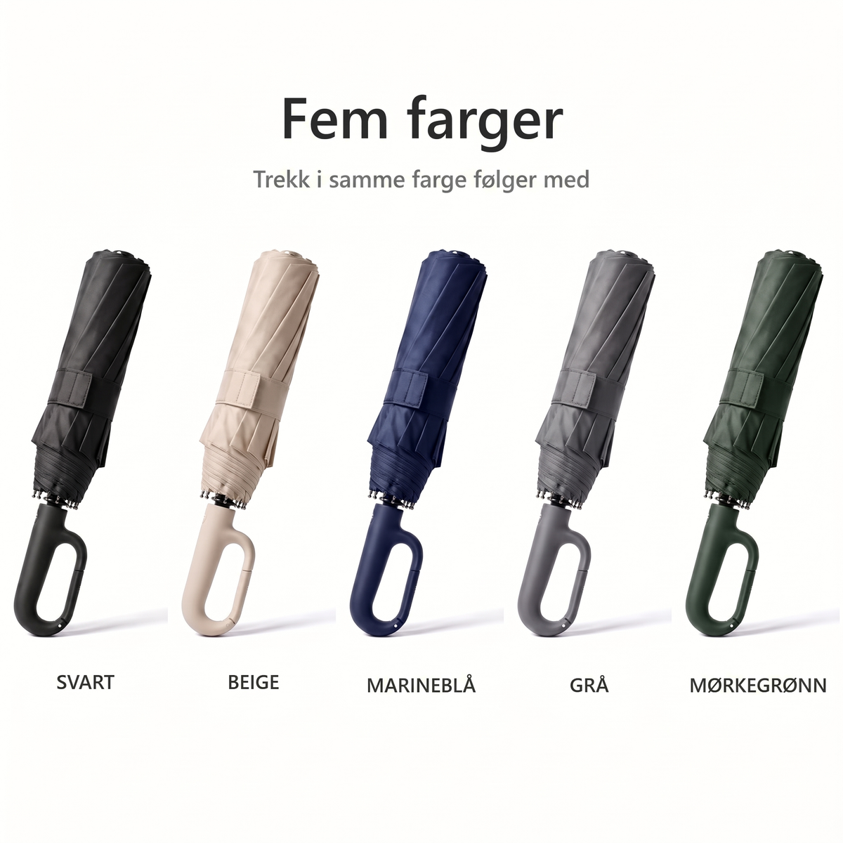 Fem farger, trekk i samme farge følger med