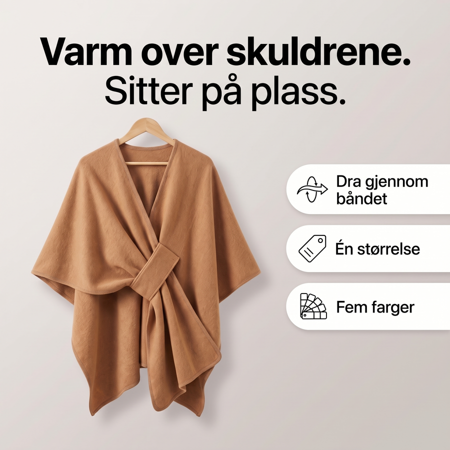 Hakon™ Ponchosjalet - Varm over skuldrene, sitter på plass